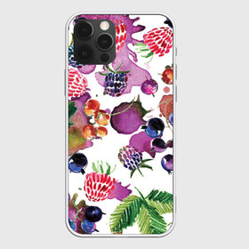 Чехол для iPhone 12 Pro Max с принтом Ягоды в Петрозаводске, Силикон |  | арт | зеленый | краска | краски | красный | листок | листья | малина | пятна | пятна краски | растение | рисунок | синий | тёмный | фиолетовый | чёрная малина | черника