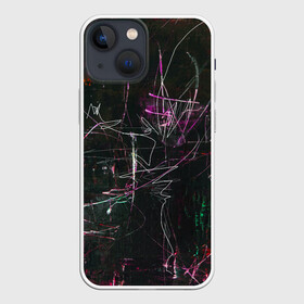 Чехол для iPhone 13 mini с принтом Doter в Петрозаводске,  |  | abstraction | lines | paint | spots | stains | абстракция | краска | линии | пятна | разводы