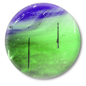 Значок с принтом GreenFer в Петрозаводске,  металл | круглая форма, металлическая застежка в виде булавки | Тематика изображения на принте: abstraction | art | blue | green | paint | stains | абстракция | арт | зелёный | краска | разводы | синий