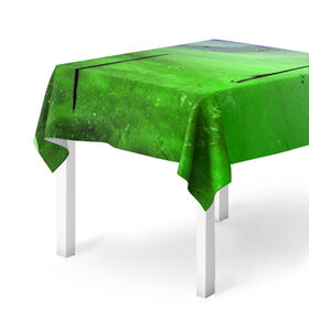 Скатерть 3D с принтом GreenFer в Петрозаводске, 100% полиэстер (ткань не мнется и не растягивается) | Размер: 150*150 см | abstraction | art | blue | green | paint | stains | абстракция | арт | зелёный | краска | разводы | синий