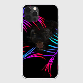 Чехол для iPhone 12 Pro Max с принтом Пантера в Петрозаводске, Силикон |  | Тематика изображения на принте: black | cat | gradient | jungle | leaves | panther | градиент | джунгли | женское | кошка | листья | мужское | пантера | чёрный