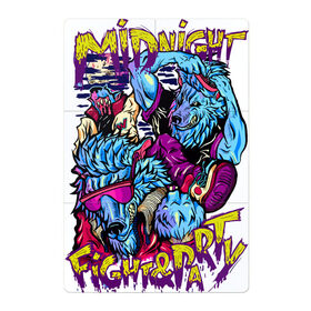 Магнитный плакат 2Х3 с принтом Midnight fight & party в Петрозаводске, Полимерный материал с магнитным слоем | 6 деталей размером 9*9 см | fangs | fight | hairstyle | jaw | moon | muzzle | night | party | sneakers | wolf | бой | вечеринка | волк | кеды | клыки | луна | ночь | очки | пасть | причёска