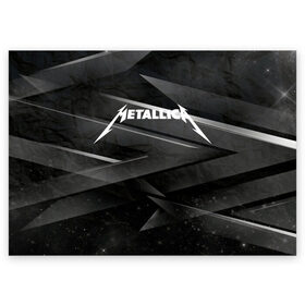 Поздравительная открытка с принтом Metallica. в Петрозаводске, 100% бумага | плотность бумаги 280 г/м2, матовая, на обратной стороне линовка и место для марки
 | Тематика изображения на принте: metallica | music | rock | американская рок группа | метал группа | металлика | музыка | рок | рок группа | трэш метал | хеви метал