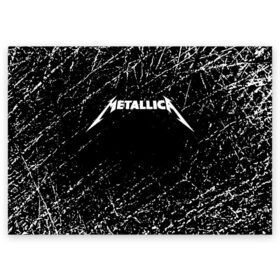 Поздравительная открытка с принтом Metallica. в Петрозаводске, 100% бумага | плотность бумаги 280 г/м2, матовая, на обратной стороне линовка и место для марки
 | Тематика изображения на принте: metallica | music | rock | американская рок группа | метал группа | металлика | музыка | рок | рок группа | трэш метал | хеви метал