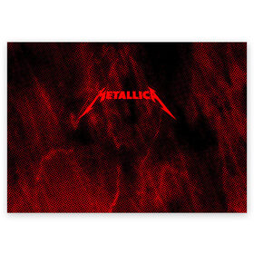 Поздравительная открытка с принтом Metallica. в Петрозаводске, 100% бумага | плотность бумаги 280 г/м2, матовая, на обратной стороне линовка и место для марки
 | Тематика изображения на принте: 