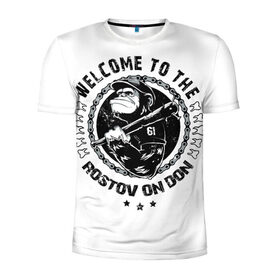 Мужская футболка 3D спортивная с принтом Welcome to the Rostov в Петрозаводске, 100% полиэстер с улучшенными характеристиками | приталенный силуэт, круглая горловина, широкие плечи, сужается к линии бедра | 