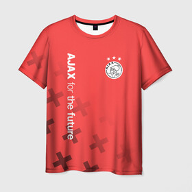 Мужская футболка 3D с принтом Ajax Amsterdam в Петрозаводске, 100% полиэфир | прямой крой, круглый вырез горловины, длина до линии бедер | ajax | fc ajax | аякс | фк аякс | футбол