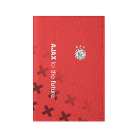 Обложка для паспорта матовая кожа с принтом Ajax Amsterdam в Петрозаводске, натуральная матовая кожа | размер 19,3 х 13,7 см; прозрачные пластиковые крепления | ajax | fc ajax | аякс | фк аякс | футбол