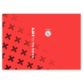 Поздравительная открытка с принтом Ajax Amsterdam в Петрозаводске, 100% бумага | плотность бумаги 280 г/м2, матовая, на обратной стороне линовка и место для марки
 | ajax | fc ajax | аякс | фк аякс | футбол