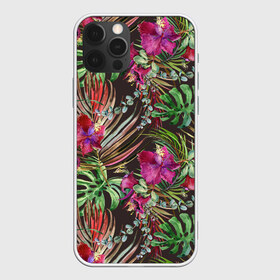 Чехол для iPhone 12 Pro Max с принтом Тропики в Петрозаводске, Силикон |  | life | абстракция | джунгли | летняя | лето | линия | нейтральная | стайл | стиль | текстуры | тропики | узоры | цветочный | цветы