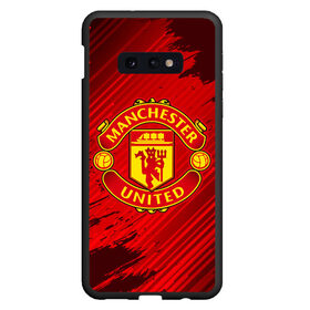 Чехол для Samsung S10E с принтом MANCHESTER UNITED в Петрозаводске, Силикон | Область печати: задняя сторона чехла, без боковых панелей | Тематика изображения на принте: club | footbal | logo | manchester | united | знак | клуб | лого | логотип | логотипы | манчестер | символ | символы | форма | футбол | футбольная | футбольный | юнайтед