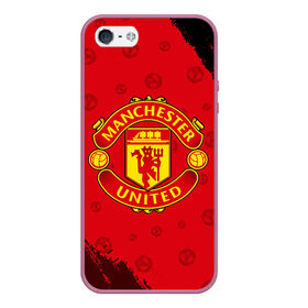 Чехол для iPhone 5/5S матовый с принтом MANCHESTER UNITED в Петрозаводске, Силикон | Область печати: задняя сторона чехла, без боковых панелей | club | footbal | logo | manchester | united | знак | клуб | лого | логотип | логотипы | манчестер | символ | символы | форма | футбол | футбольная | футбольный | юнайтед