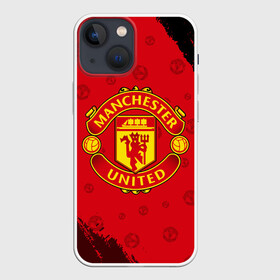 Чехол для iPhone 13 mini с принтом MANCHESTER UNITED в Петрозаводске,  |  | club | footbal | logo | manchester | united | знак | клуб | лого | логотип | логотипы | манчестер | символ | символы | форма | футбол | футбольная | футбольный | юнайтед