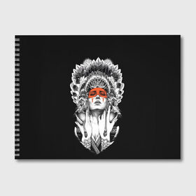 Альбом для рисования с принтом Женщина индеец в Петрозаводске, 100% бумага
 | матовая бумага, плотность 200 мг. | девушка индеец | индеец | перья на голове | перья. | татуировки