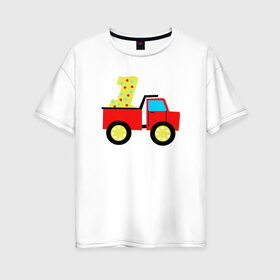 Женская футболка хлопок Oversize с принтом Один годик в Петрозаводске, 100% хлопок | свободный крой, круглый ворот, спущенный рукав, длина до линии бедер
 | будущие родители | день рождения | детские принты | детское | для детей | малыш