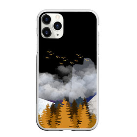Чехол для iPhone 11 Pro Max матовый с принтом Лес в Петрозаводске, Силикон |  | Тематика изображения на принте: горы | елки | осень | путешествие | скалы | туман