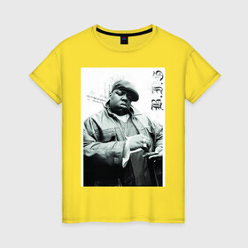 Женская футболка хлопок с принтом The Notorious B.I.G в Петрозаводске, 100% хлопок | прямой крой, круглый вырез горловины, длина до линии бедер, слегка спущенное плечо | b.i.g | biggie | hip hop | биги | олдскул рэп | хип хоп.