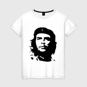 Женская футболка хлопок с принтом Че Гевара в Петрозаводске, 100% хлопок | прямой крой, круглый вырез горловины, длина до линии бедер, слегка спущенное плечо | борьба | вождь | звезда | революция | че гевара