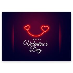 Поздравительная открытка с принтом Happy Valentines Day в Петрозаводске, 100% бумага | плотность бумаги 280 г/м2, матовая, на обратной стороне линовка и место для марки
 | Тематика изображения на принте: 