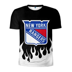 Мужская футболка 3D спортивная с принтом Нью-Йорк Рейнджерс в Петрозаводске, 100% полиэстер с улучшенными характеристиками | приталенный силуэт, круглая горловина, широкие плечи, сужается к линии бедра | Тематика изображения на принте: hockey | new york | new york rangers | nhl | rangers | usa | нхл | нью йорк | нью йорк рейнджерс | рейнджерс | спорт | сша | хоккей | шайба