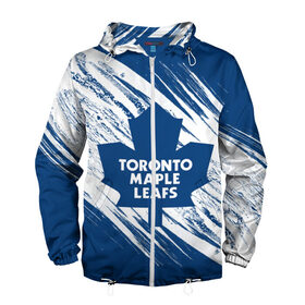 Мужская ветровка 3D с принтом Toronto Maple Leafs, в Петрозаводске, 100% полиэстер | подол и капюшон оформлены резинкой с фиксаторами, два кармана без застежек по бокам, один потайной карман на груди | Тематика изображения на принте: hockey | maple leafs | nhl | toronto | toronto maple leafs | usa | мейпл лифс | нхл | спорт | сша | торонто | торонто мейпл лифс | хоккей | шайба
