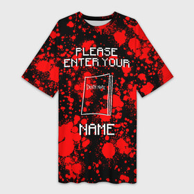 Платье-футболка 3D с принтом Please enter your name в Петрозаводске,  |  | anime | death note | japan | manga | аниме | иероглифы | манга | япония