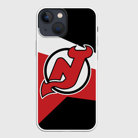 Чехол для iPhone 13 mini с принтом Нью Джерси Девилз в Петрозаводске,  |  | devils | hockey | new jersey | new jersey devils | nhl | usa | девилз | нхл | нью джерси | нью джерси девилз | спорт | сша | хоккей | шайба