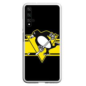 Чехол для Honor 20 с принтом Pittsburgh Penguins Cl в Петрозаводске, Силикон | Область печати: задняя сторона чехла, без боковых панелей | hockey | nhl | penguins | pittsburg | pittsburgh | pittsburgh penguins | usa | нхл | пингвинз | питтсбург | питтсбург пингвинз | спорт | сша | хоккей | шайба