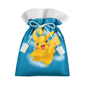 Подарочный 3D мешок с принтом Pikachu Pika Pika в Петрозаводске, 100% полиэстер | Размер: 29*39 см | pika | pikachu | аниме | детская | детям | игры | молния | мышка | мышь | пика | пикачу | покемон | покемоны