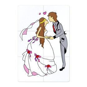 Магнитный плакат 2Х3 с принтом Жених и Невеста в Петрозаводске, Полимерный материал с магнитным слоем | 6 деталей размером 9*9 см | love is | wedding | бабочка | бантик | влюбленные | влюбленный | жена | жених | загс | любимая | любимый | любовь | молодожены | муж | невеста | парочка | подарок | помолвка | праздник | розы | свадебные