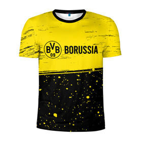 Мужская футболка 3D спортивная с принтом BORUSSIA / Боруссия в Петрозаводске, 100% полиэстер с улучшенными характеристиками | приталенный силуэт, круглая горловина, широкие плечи, сужается к линии бедра | borussia | club | dortmund | footbal | logo | боруссия | дортмунд | знак | клуб | логотип | логотипы | символ | символы | форма | футбол | футбольная | футбольный