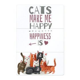 Магнитный плакат 2Х3 с принтом Кошки делают меня счастливым в Петрозаводске, Полимерный материал с магнитным слоем | 6 деталей размером 9*9 см | cat | cats | cats make me happy | happiness is | kitty | животное | животные | звери | зверь | кот | коты | котята | котятки | кошки | кошки делают меня счастливым | мур | надпись | сердечко | сердце | хищники