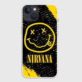Чехол для iPhone 13 с принтом NIRVANA   НИРВАНА в Петрозаводске,  |  | band | cobain | face | kurt | logo | music | nirvana | rock | rocknroll | группа | кобейн | курт | лого | логотип | музыка | музыкальная | нирвана | рожица | рок | рокнролл | символ
