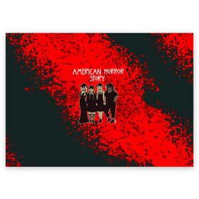 Поздравительная открытка с принтом American Horror Story в Петрозаводске, 100% бумага | плотность бумаги 280 г/м2, матовая, на обратной стороне линовка и место для марки
 | american | horror | story | телесериал | ужасы