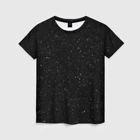 Женская футболка 3D с принтом Космос в Петрозаводске, 100% полиэфир ( синтетическое хлопкоподобное полотно) | прямой крой, круглый вырез горловины, длина до линии бедер | звездное небо | звезды | космос