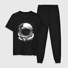 Мужская пижама хлопок с принтом Шлем астронавта  в Петрозаводске, 100% хлопок | брюки и футболка прямого кроя, без карманов, на брюках мягкая резинка на поясе и по низу штанин
 | astronaut | cosmos | galaxy | helmet | nasa | roscosmos | roskosmos | soul | space | spaceman | spacesuit | stars | suit | universe | астронавт | вселенная | галактика | душа | звезды | космонавт | космос | мистика | наса | одиночество | рос