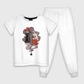 Детская пижама хлопок с принтом Crazy Halloween Girls в Петрозаводске, 100% хлопок |  брюки и футболка прямого кроя, без карманов, на брюках мягкая резинка на поясе и по низу штанин
 | Тематика изображения на принте: 