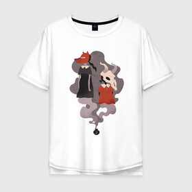Мужская футболка хлопок Oversize с принтом Crazy Halloween Girls в Петрозаводске, 100% хлопок | свободный крой, круглый ворот, “спинка” длиннее передней части | Тематика изображения на принте: 