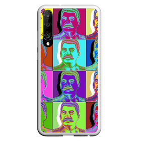 Чехол для Honor P30 с принтом Stalin pop-art в Петрозаводске, Силикон | Область печати: задняя сторона чехла, без боковых панелей | chief | color | eyes | moustache | pop art | stalin | view | взгляд | вождь | глаза | поп  арт | сталин | усы | цвет