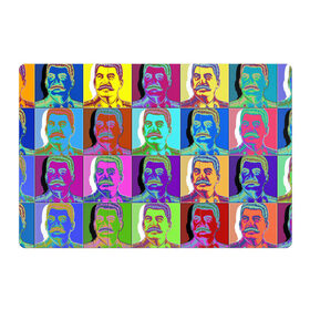 Магнитный плакат 3Х2 с принтом Stalin pop-art в Петрозаводске, Полимерный материал с магнитным слоем | 6 деталей размером 9*9 см | chief | color | eyes | moustache | pop art | stalin | view | взгляд | вождь | глаза | поп  арт | сталин | усы | цвет
