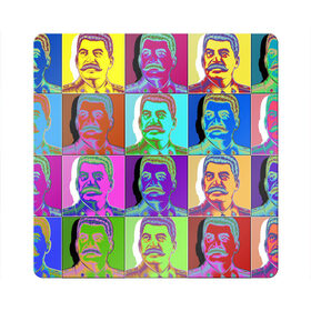 Магнит виниловый Квадрат с принтом Stalin pop-art в Петрозаводске, полимерный материал с магнитным слоем | размер 9*9 см, закругленные углы | chief | color | eyes | moustache | pop art | stalin | view | взгляд | вождь | глаза | поп  арт | сталин | усы | цвет