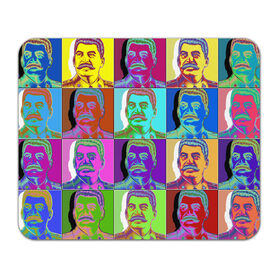 Коврик для мышки прямоугольный с принтом Stalin pop-art в Петрозаводске, натуральный каучук | размер 230 х 185 мм; запечатка лицевой стороны | chief | color | eyes | moustache | pop art | stalin | view | взгляд | вождь | глаза | поп  арт | сталин | усы | цвет