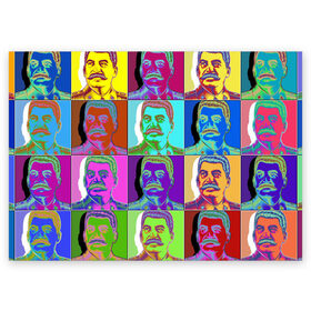 Поздравительная открытка с принтом Stalin pop-art в Петрозаводске, 100% бумага | плотность бумаги 280 г/м2, матовая, на обратной стороне линовка и место для марки
 | chief | color | eyes | moustache | pop art | stalin | view | взгляд | вождь | глаза | поп  арт | сталин | усы | цвет
