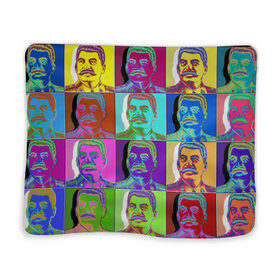 Плед 3D с принтом Stalin pop-art в Петрозаводске, 100% полиэстер | закругленные углы, все края обработаны. Ткань не мнется и не растягивается | chief | color | eyes | moustache | pop art | stalin | view | взгляд | вождь | глаза | поп  арт | сталин | усы | цвет