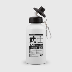 Бутылка спортивная с принтом КИБЕРПАНК,SAMURAI,САМУРАЙ, в Петрозаводске, металл | емкость — 500 мл, в комплекте две пластиковые крышки и карабин для крепления | samurai | бусидо | иероглифы | киберпанк | самурай | символы | сэнгоку дзидай | японский