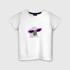Детская футболка хлопок с принтом Попугай в очках в Петрозаводске, 100% хлопок | круглый вырез горловины, полуприлегающий силуэт, длина до линии бедер | mem | мем | мультяшный | персонаж | попугай в очках | прикол | птица | рисунок | смешной попугай | юмор