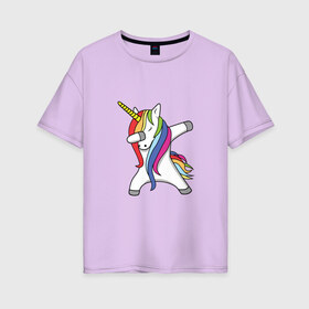 Женская футболка хлопок Oversize с принтом Unicorn 12 в Петрозаводске, 100% хлопок | свободный крой, круглый ворот, спущенный рукав, длина до линии бедер
 | animal | единорог | животные | звери