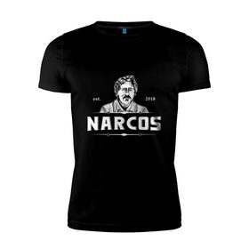 Мужская футболка хлопок Slim с принтом Narcos: Rise of the Cartels в Петрозаводске, 92% хлопок, 8% лайкра | приталенный силуэт, круглый вырез ворота, длина до линии бедра, короткий рукав | Тематика изображения на принте: cartel | narcos | pablo escobar | пабло эскобар | сериал | сериалы