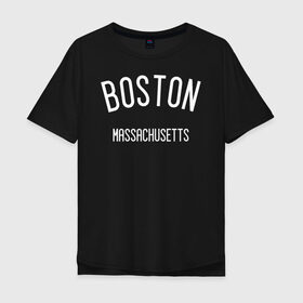 Мужская футболка хлопок Oversize с принтом БОСТОН в Петрозаводске, 100% хлопок | свободный крой, круглый ворот, “спинка” длиннее передней части | america | boston | states | usa | америка | бостон | сша | штаты