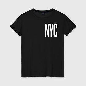 Женская футболка хлопок с принтом NEW YORK в Петрозаводске, 100% хлопок | прямой крой, круглый вырез горловины, длина до линии бедер, слегка спущенное плечо | america | new york | ny | states | usa | америка | нью йорк | сша | штаты